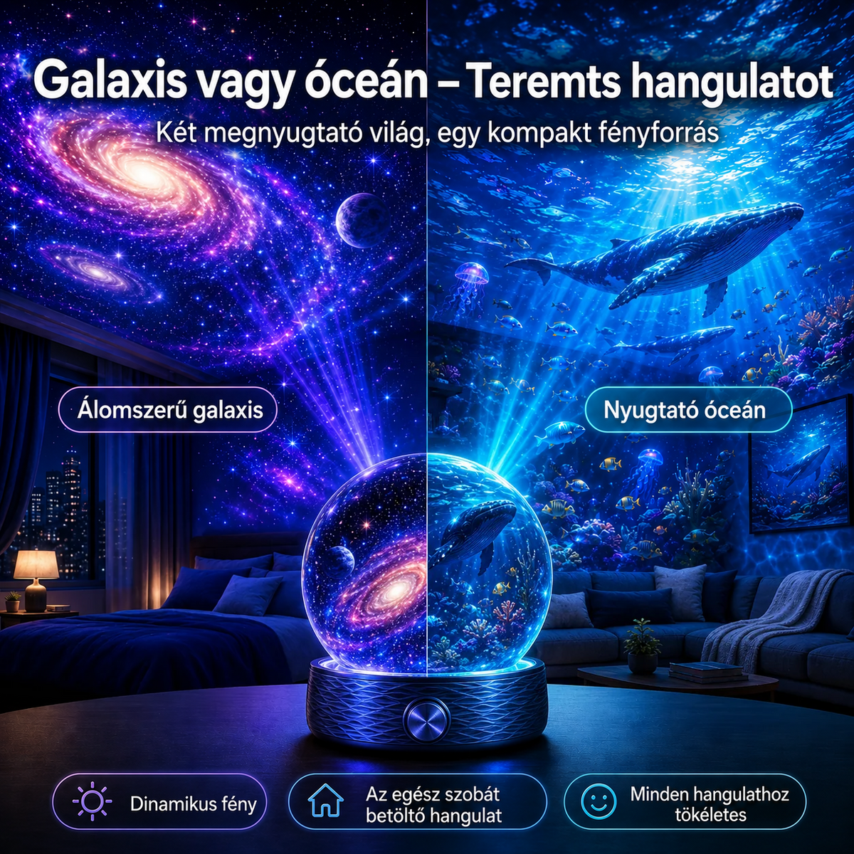 🌎ZBFBKSB® 2026 PRO MAX 5D intelligens világprojektor 🌎 Több mint 100 magával ragadó világ létrehozása Bluetooth vezérléssel és hangeffektekkel