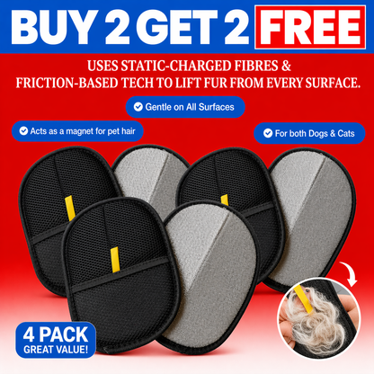 Pet Hair Remover Glove - Buy 1 Get 1 Free