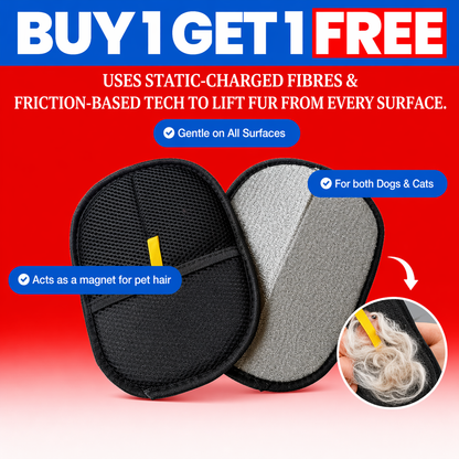 Pet Hair Remover Glove - Buy 1 Get 1 Free